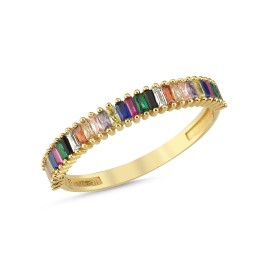 14 Karat Gold Ring with Colored Zircon Stones