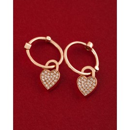 0.18 ct Diamond Heart Earrings