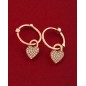 0.18 ct Diamond Heart Earrings