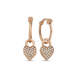 0.18 ct Diamond Heart Earrings