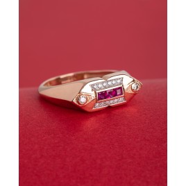 0.41 ct Diamond & Ruby Ring