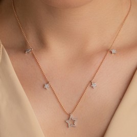 0,27 ct Diamant-Stern-Halskette
