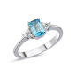 1,33 ct Diamant & Rubin-Aquamarin Ring