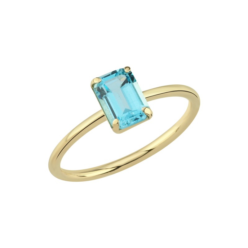 14 Karat Gold Aquamarine Ring