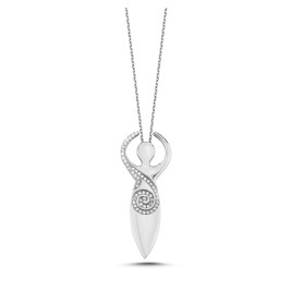 0.20 ct Diamond Bee Goddess Necklace
