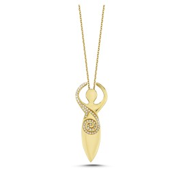 0.20 ct Diamond Bee Goddess Necklace