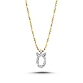 0,09 ct Diamant Buchstaben-Halskette