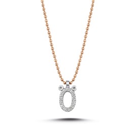 0,09 ct Diamant Buchstaben-Halskette
