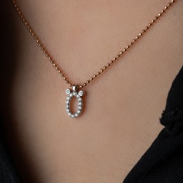 0.09 ct Diamond Letter Necklace