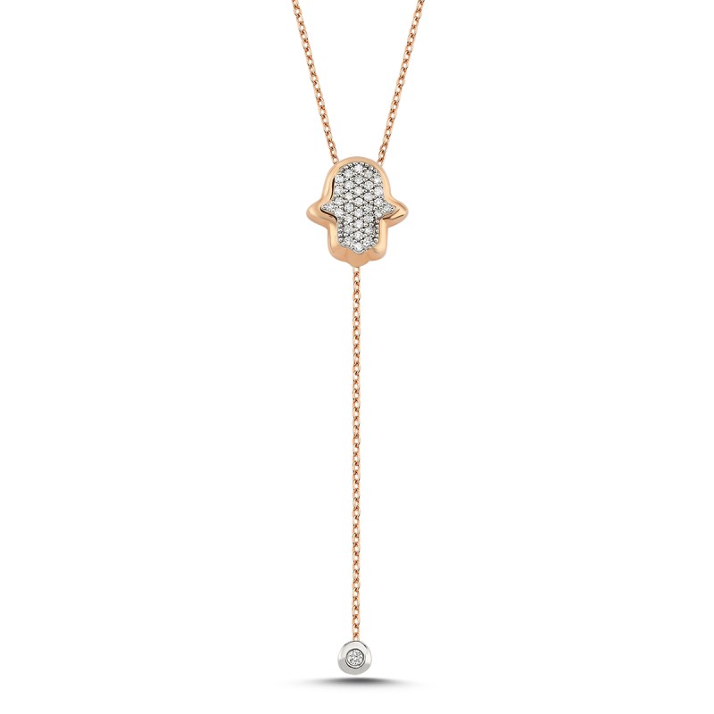 0.15 ct Diamond Hand Necklace