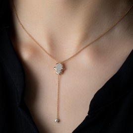 0.15 ct Diamond Hand Necklace