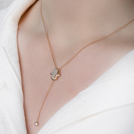 0.15 ct Diamond Hand Necklace