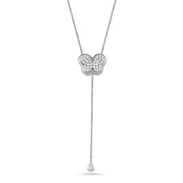 0,19 ct Diamant-Schmetterlings-Halskette