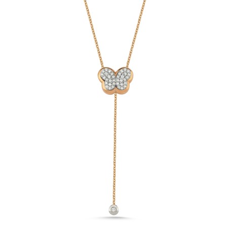 0,19 ct Diamant-Schmetterlings-Halskette