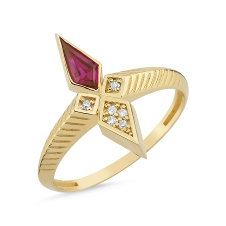 0.54 ct Diamond & Ruby Ring