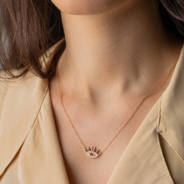 0,34 ct Diamant- und Saphir-Halskette