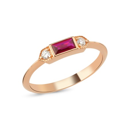 0.33 ct Diamond & Ruby Ring