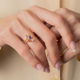 0.32 ct Diamond & Sapphire Ring