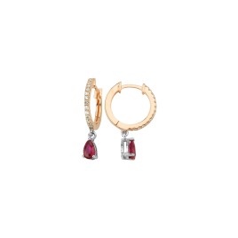 0.66 ct Diamond & Ruby Earrings