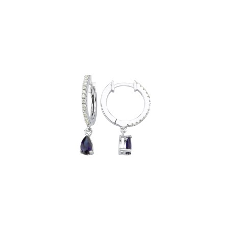 0,61 ct Pırlanta & Safir Küpe