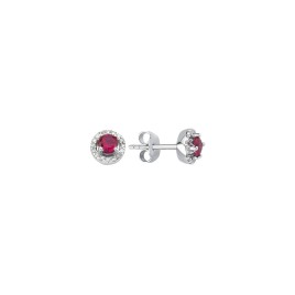 0.63 ct Diamond & Ruby Earrings